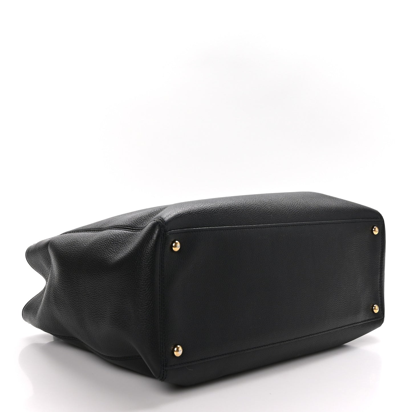 Calfskin Cerf Executive Shopper Tote Black