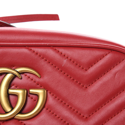 Gucci Calfskin Matelasse Small GG Marmont Chain Shoulder Bag Hibiscus Red 10 of 10