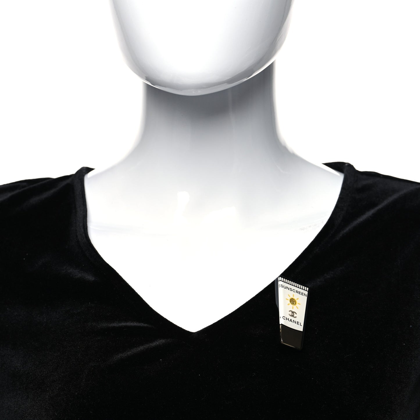 Metal Resin Sunscreen Brooch White Gold
