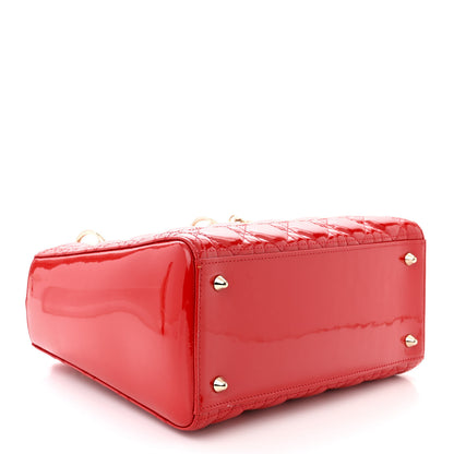 Christian Dior Patent Cannage Medium Lady Dior Red 4 of 10