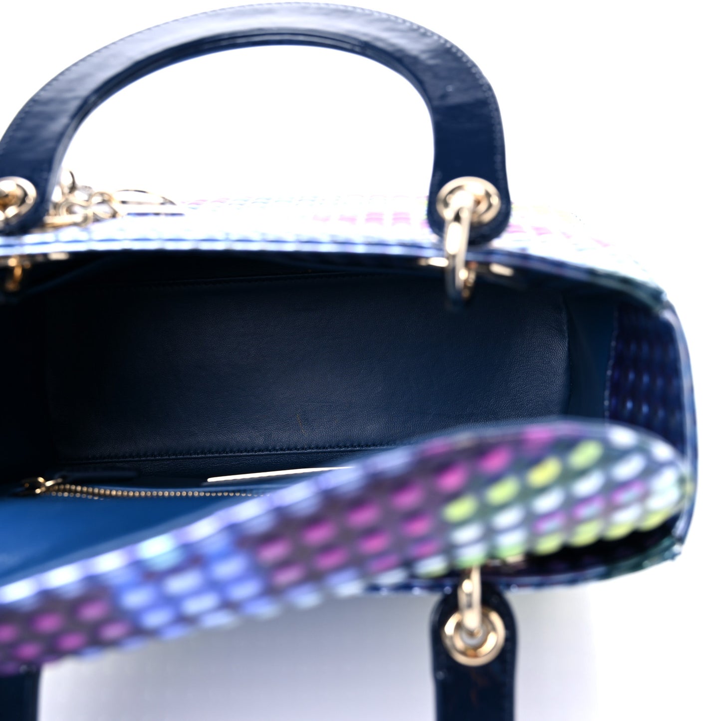 Patent Studded Medium Li Shurui Lady Dior Art Black Multicolor