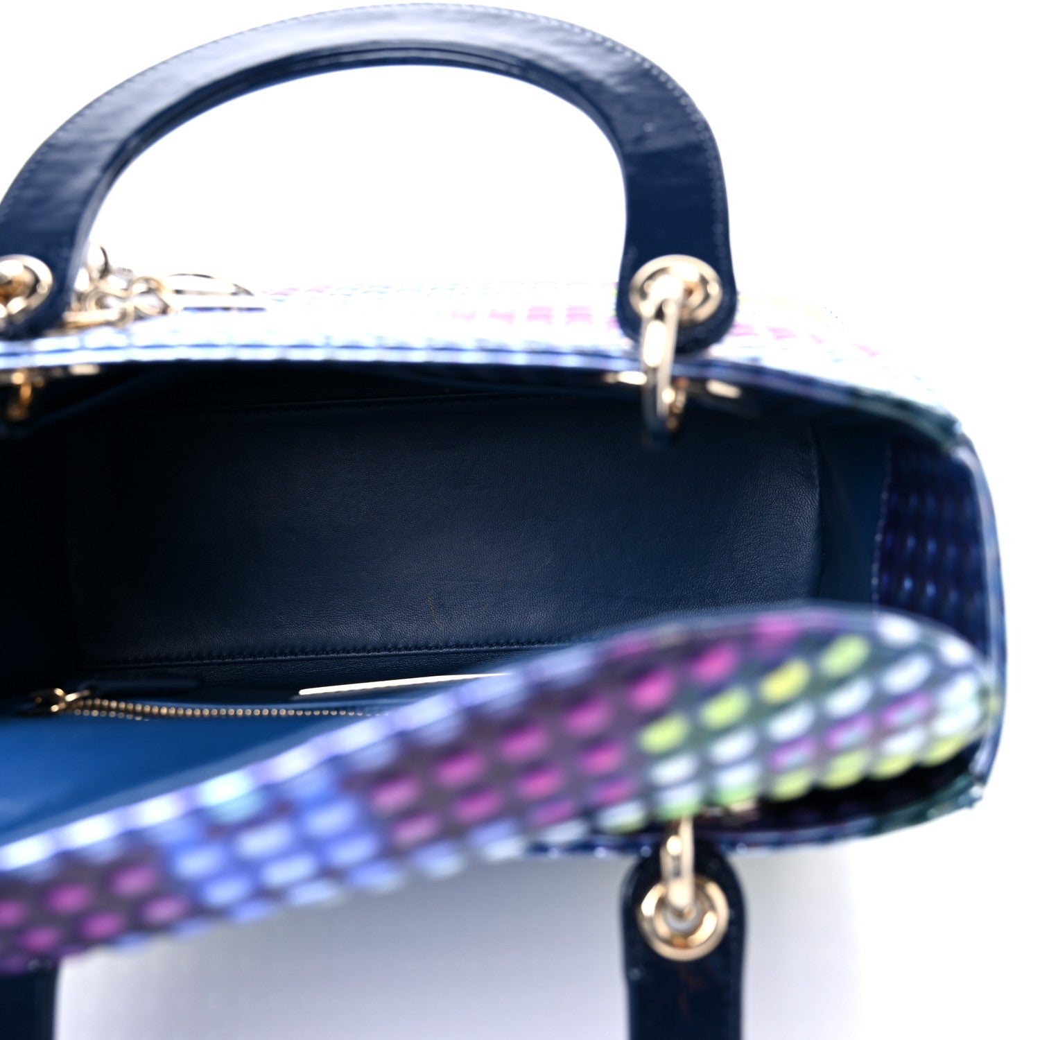 Christian Dior Patent Studded Medium Li Shurui Lady Dior Art Black Multicolor 5 of 9