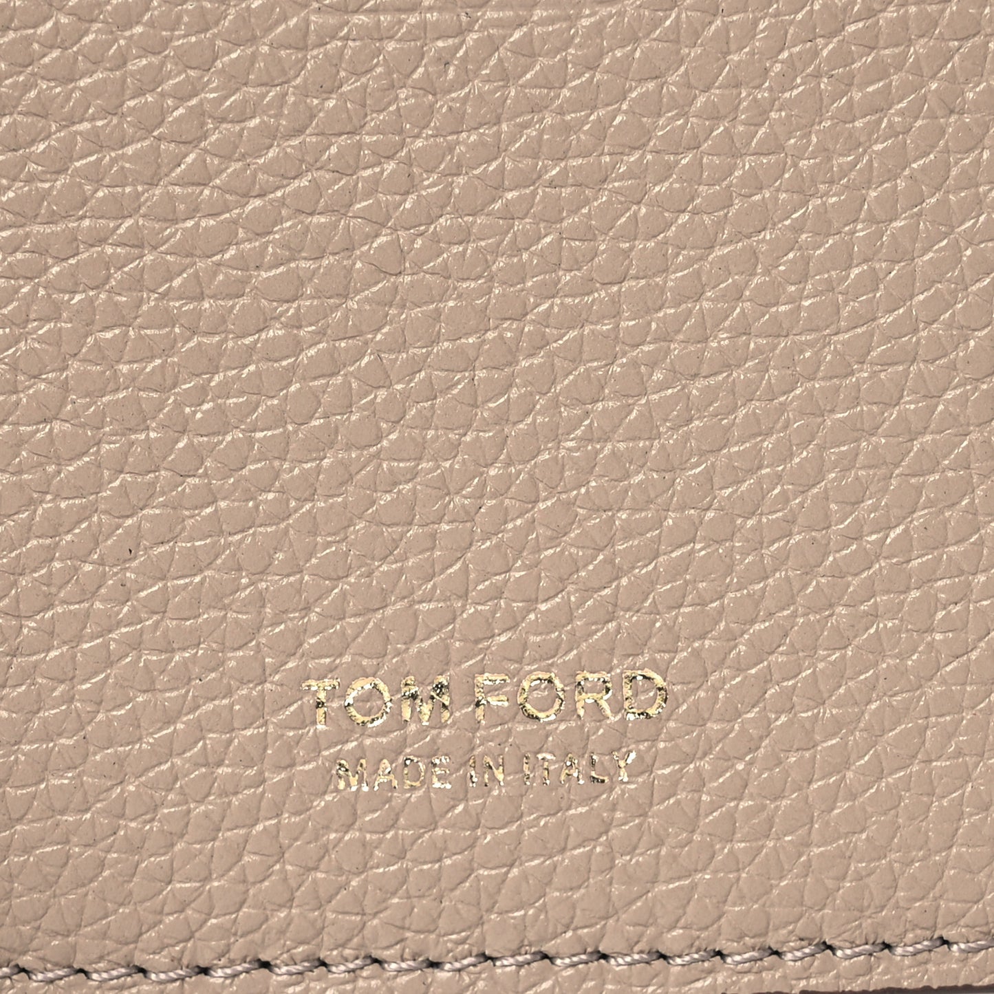 Grained Calfskin TF Wristlet Wallet Silk Taupe
