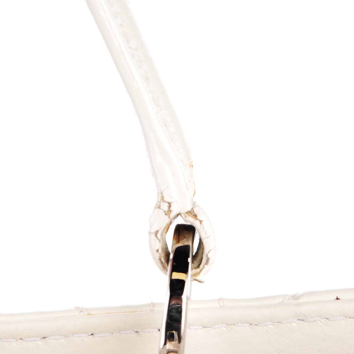 Calfskin Cannage Stitched East West Lady Dior White