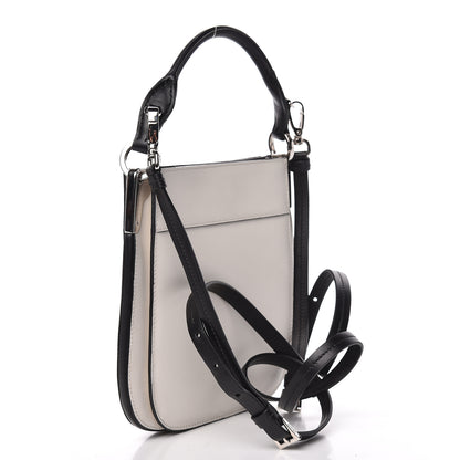 Prada City Calfskin Small Margit Bag White Black 3 of 10