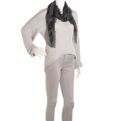 Alexander McQueen Modal Silk Skull Scarf Charcoal 2 of 7