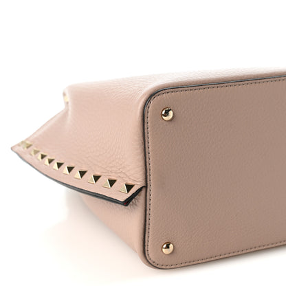 Valentino Garavani Pebbled Calfskin Small Rockstud Crossbody Tote Poudre 8 of 9