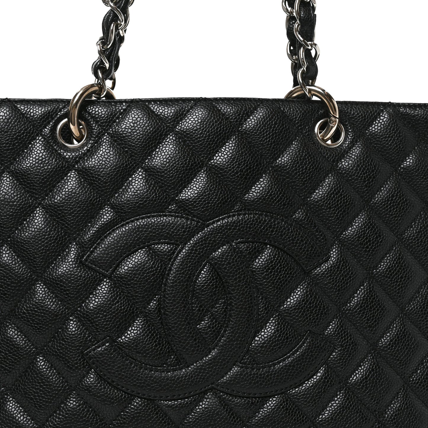 Caviar Quilted Grand Shopping Tote GST Black