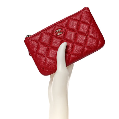Chanel Caviar Quilted Small Cosmetic Case Red 2 of 12