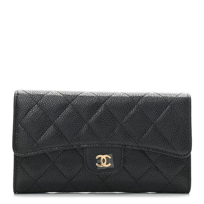 Chanel Caviar Quilted Large Flap Wallet Black 1 of 9