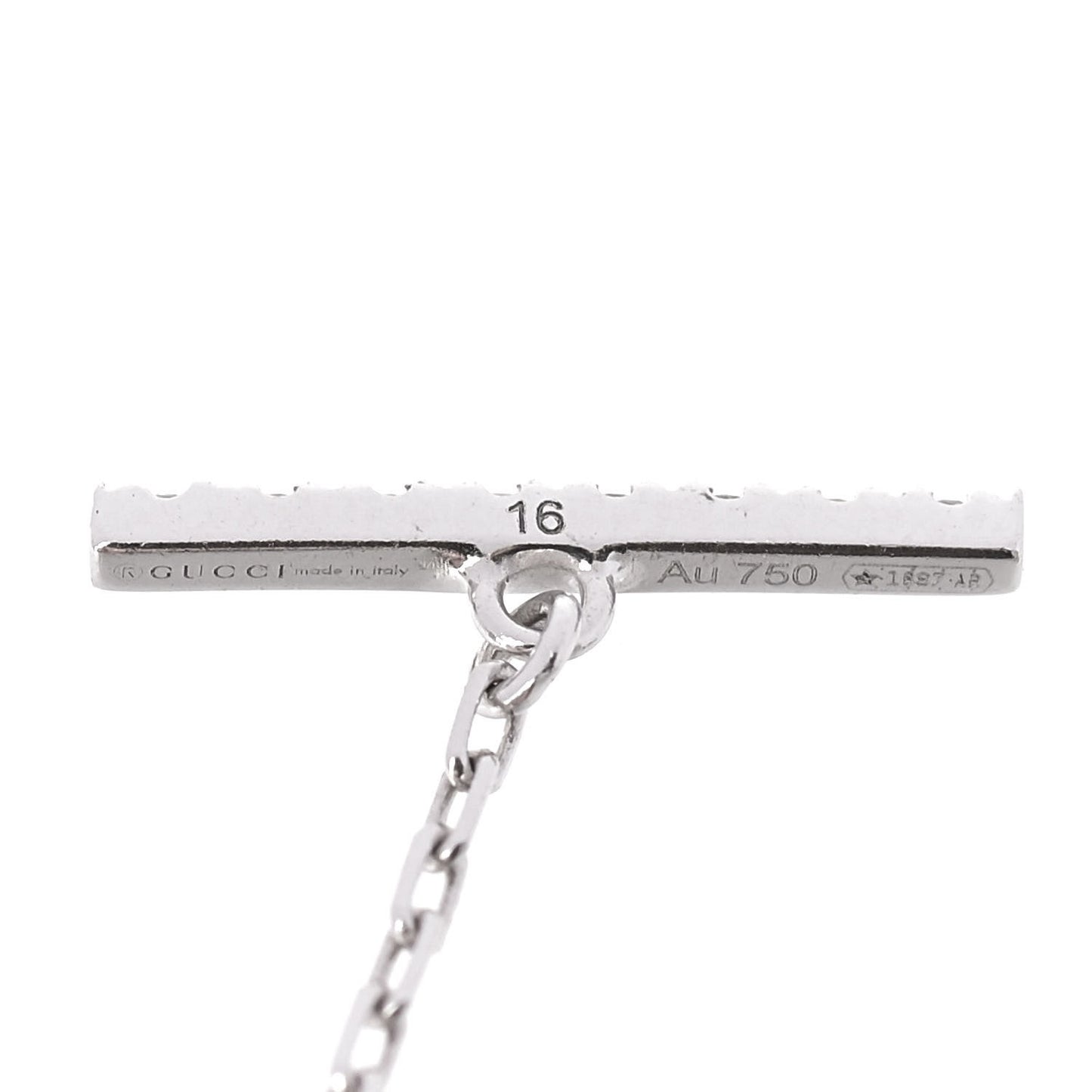 18K White Gold Diamond GG Running Bracelet 17
