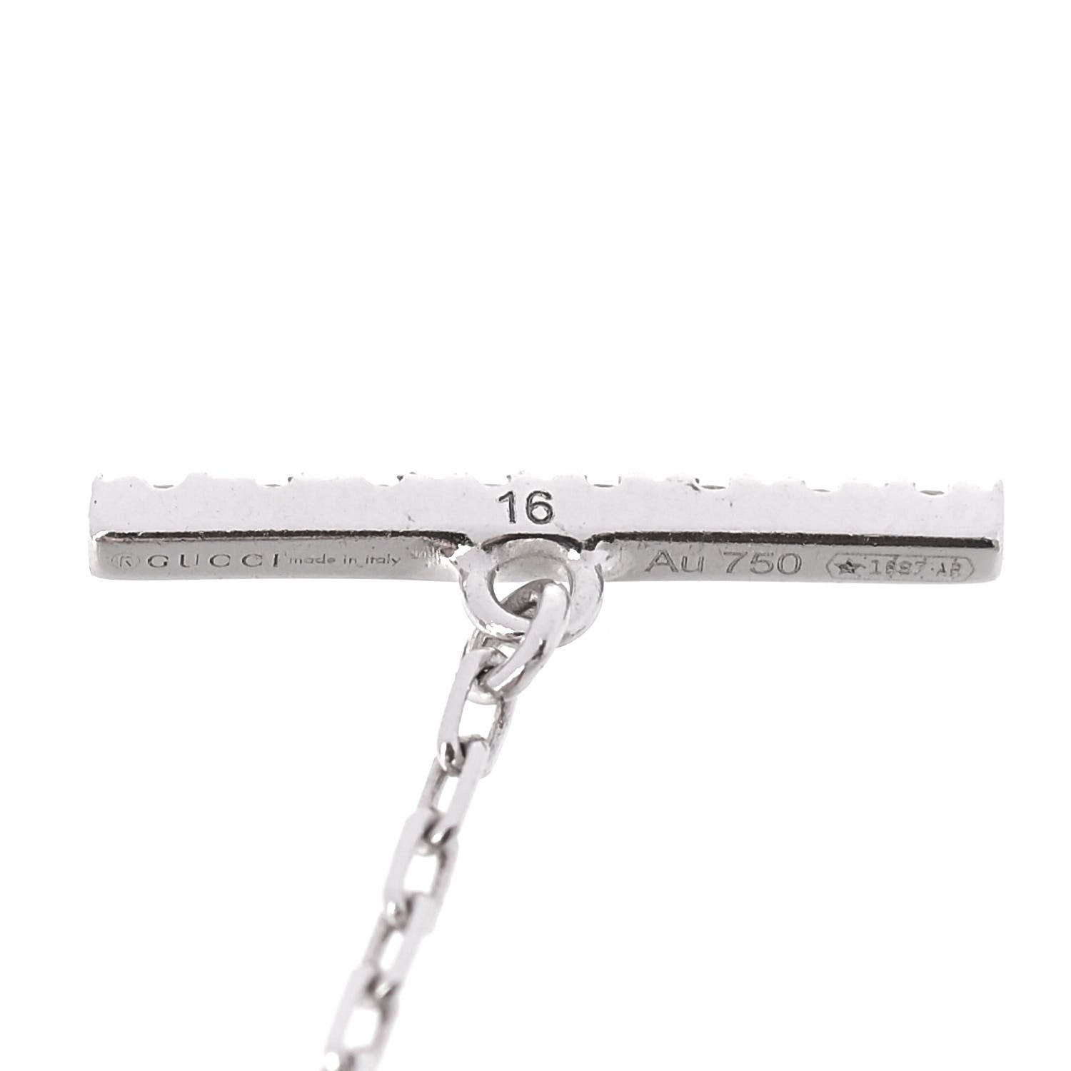 Gucci 18K White Gold Diamond GG Running Bracelet 17 6 of 7