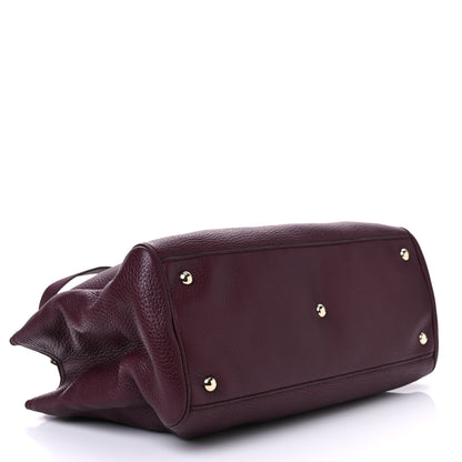 Gucci Pebbled Calfskin Medium Bamboo Shopper Tote Burgundy 4 of 10