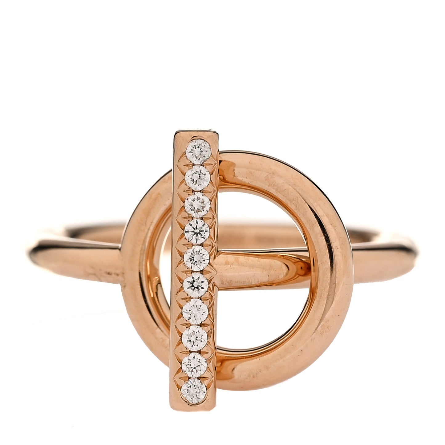 18K Rose Gold Diamond PM Echappee Ring 51 5.75