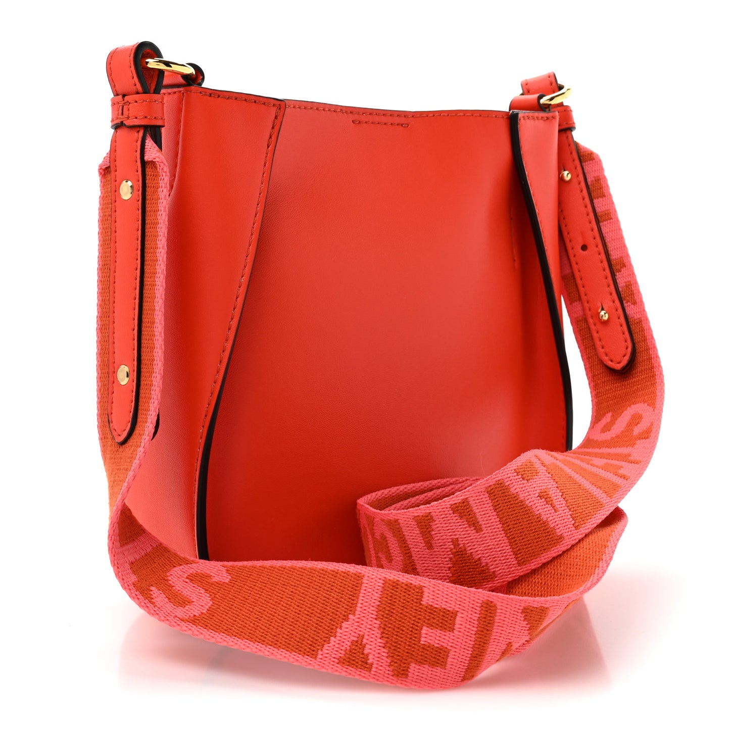STELLA MCCARTNEY Eco Alter Nappa Perforated Logo Mini Crossbody Orange