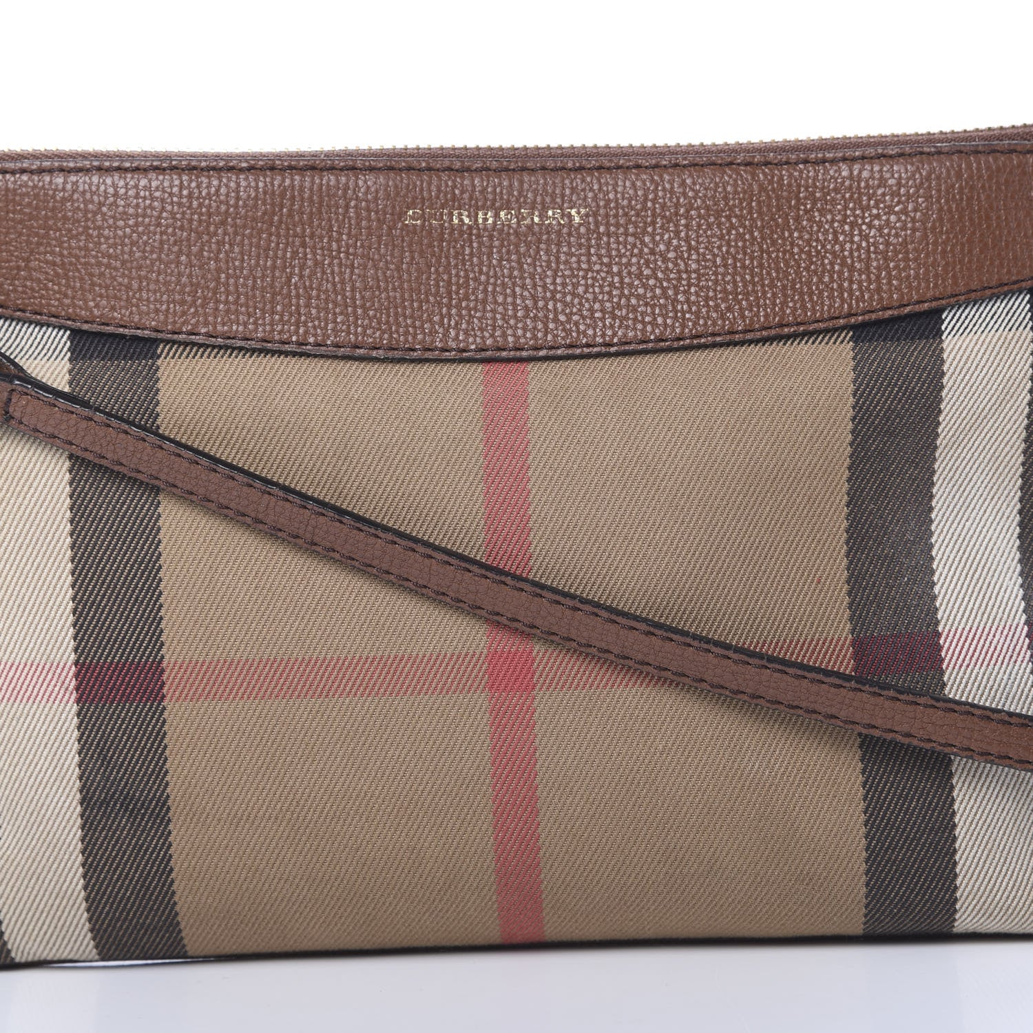 Burberry House Check Derby Peyton Crossbody Clutch Bag Tan 8 of 17