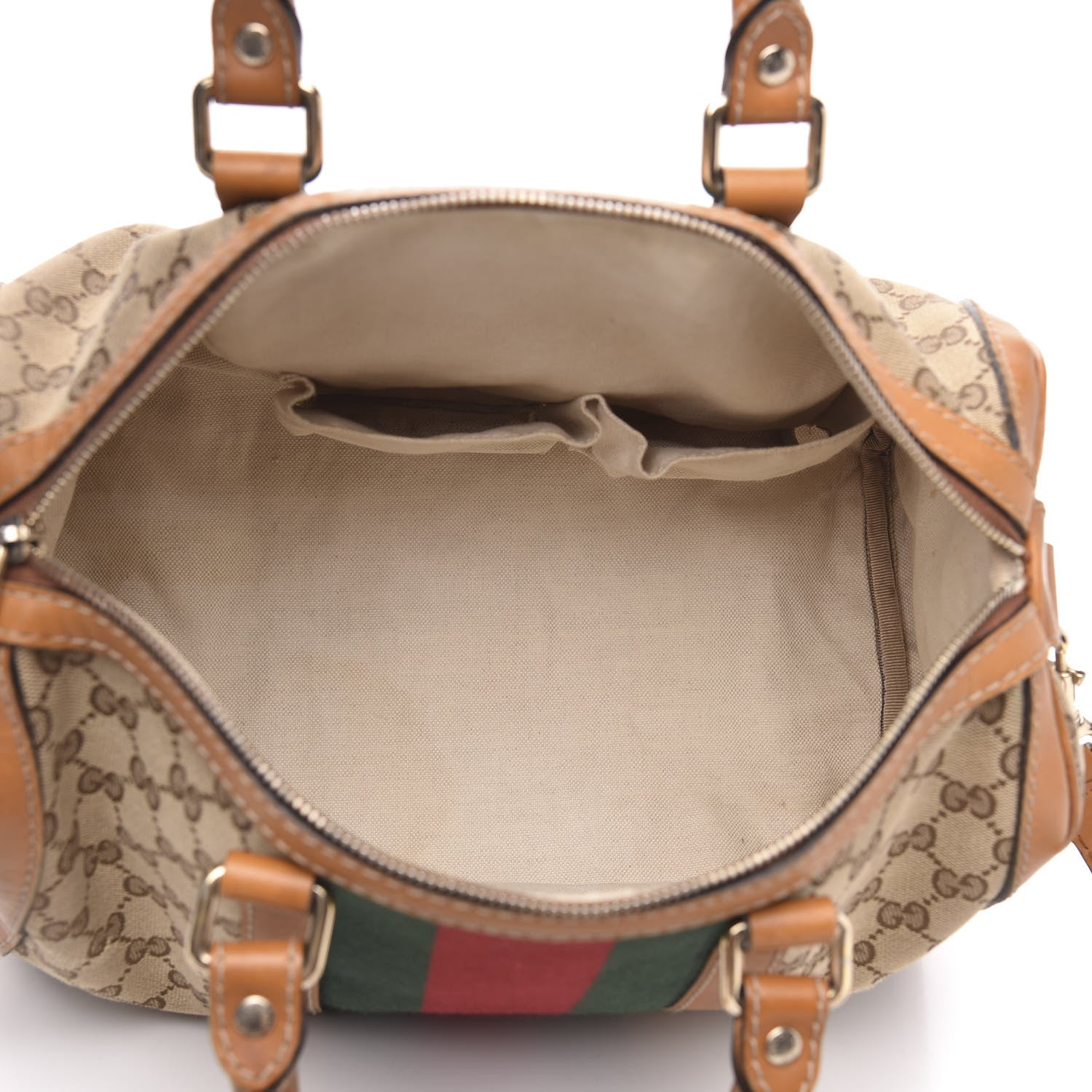 Gucci Monogram Vintage Web Medium Boston Tobacco 5 of 18