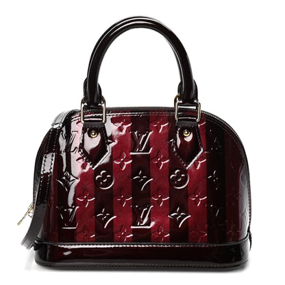 Louis Vuitton Vernis Rayures Alma BB Amarante 1 of 7