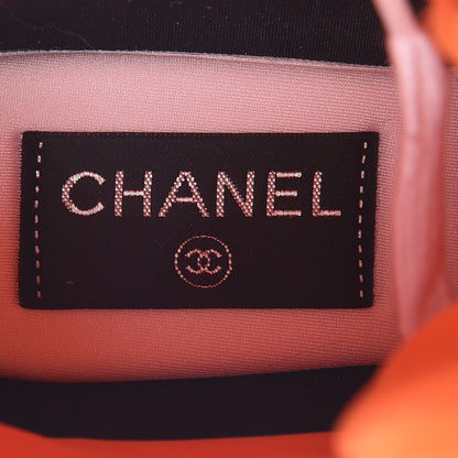 Chanel Suede Calfskin Lambskin Neoprene High Top CC Sneakers 37 White Fluo Orange 10 of 12