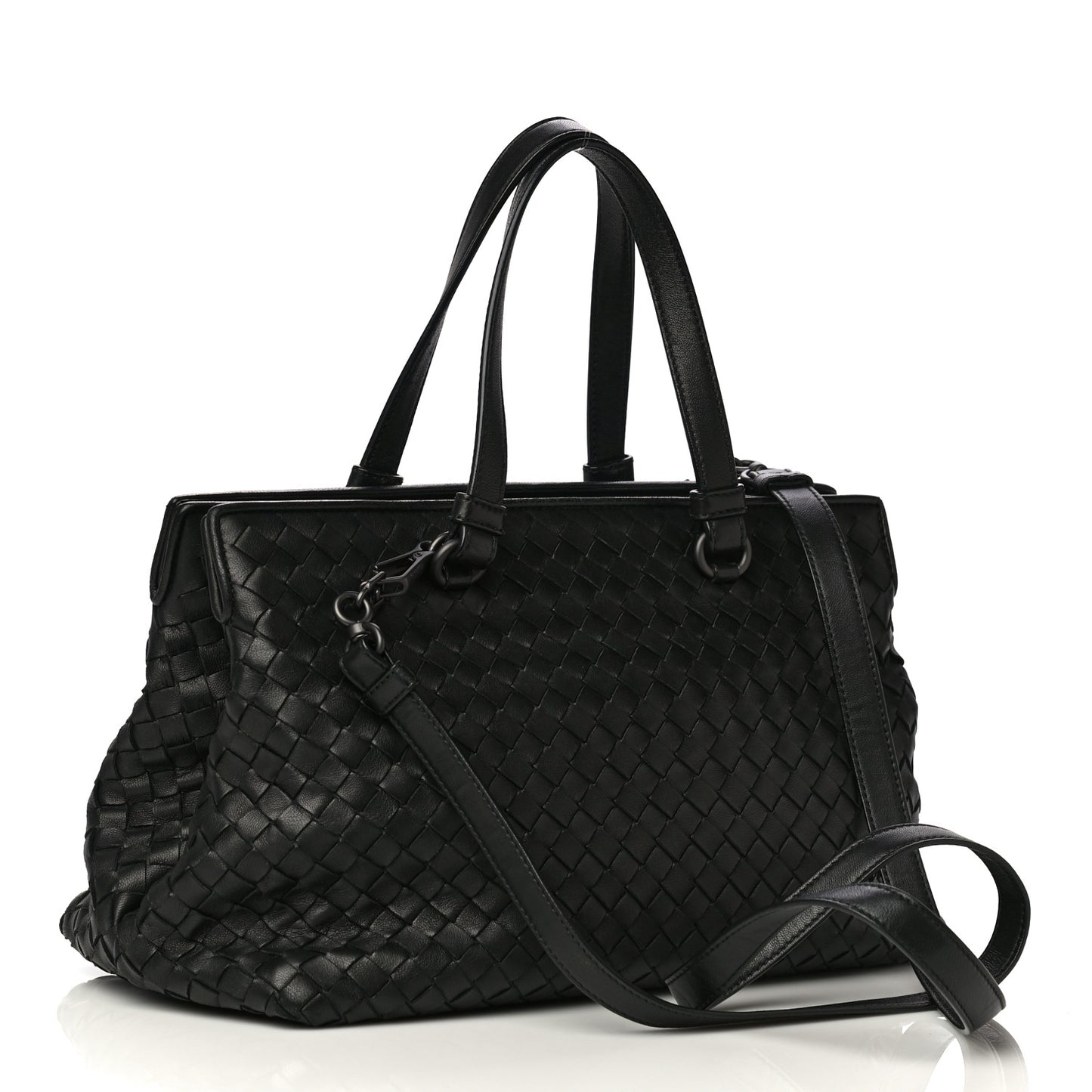 Nappa Intrecciato Small Accordion Tote Black