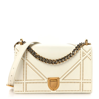 Christian Dior Lambskin Studded Medium Diorama Flap Bag Latte 1 of 10