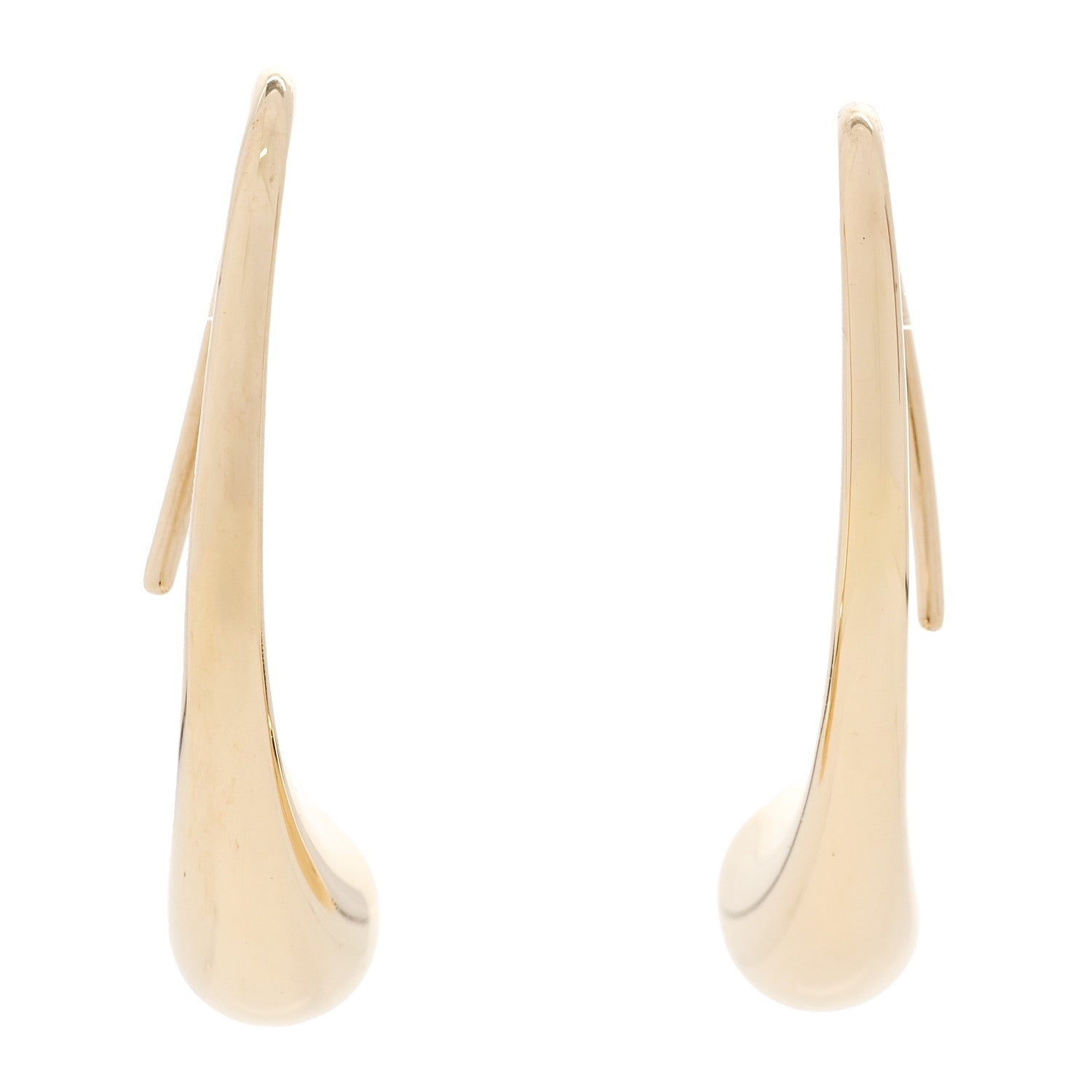 Tiffany 18K Yellow Gold Elsa Peretti Teardrop Hoop Earrings 1 of 4