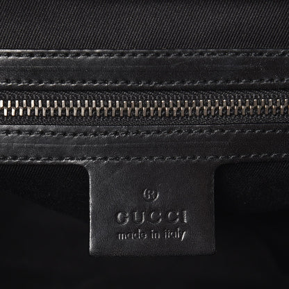 Gucci Monogram Studded Bamboo Bullet Satchel Black 6 of 7