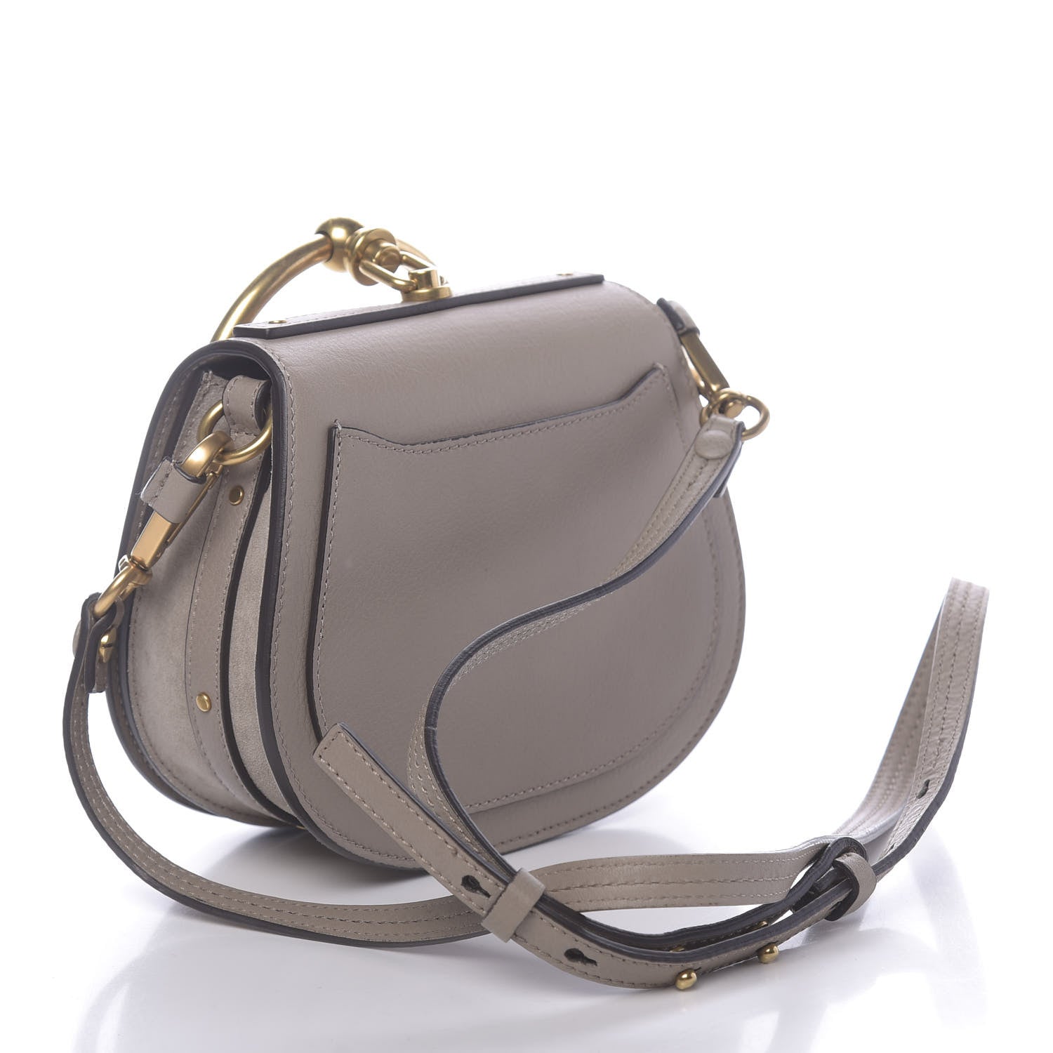 Chloe Calfskin Suede Small Nile Bracelet Bag Motty Grey 3 of 9