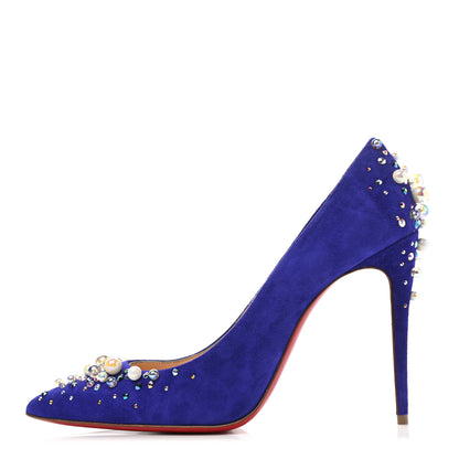 Christian Louboutin Veau Velours Candidate 100 Pumps 38.5 Purple Pop 1 of 8