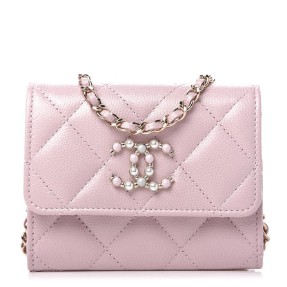 Chanel Caviar Quilted Coco Candy Card Holder On Chain Light Pink 1 of 12