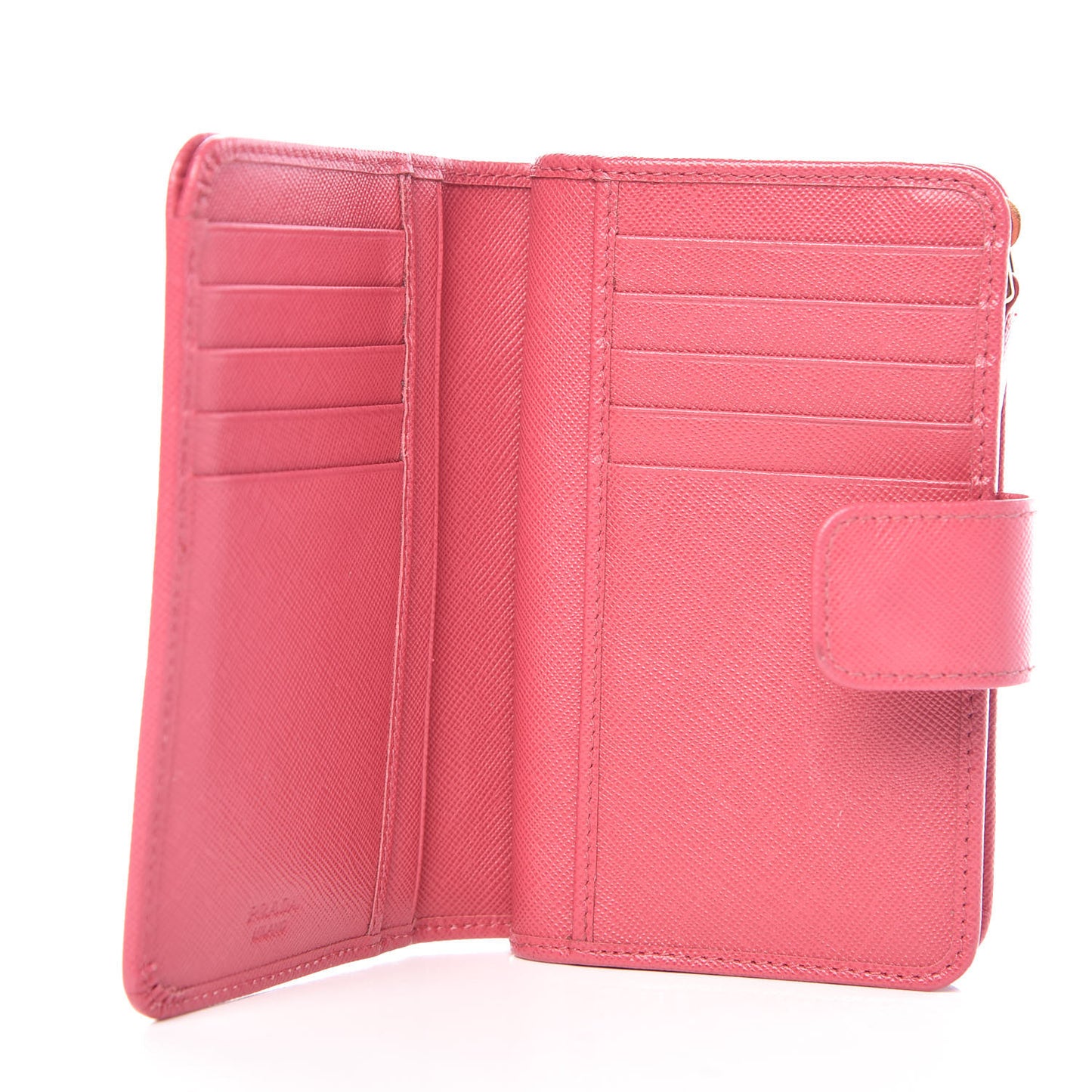 Saffiano Metal Compact Wallet Peonia