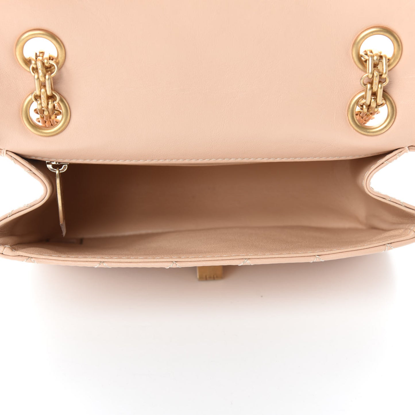 Aged Calfskin Quilted 2.55 Reissue Mini Flap Beige