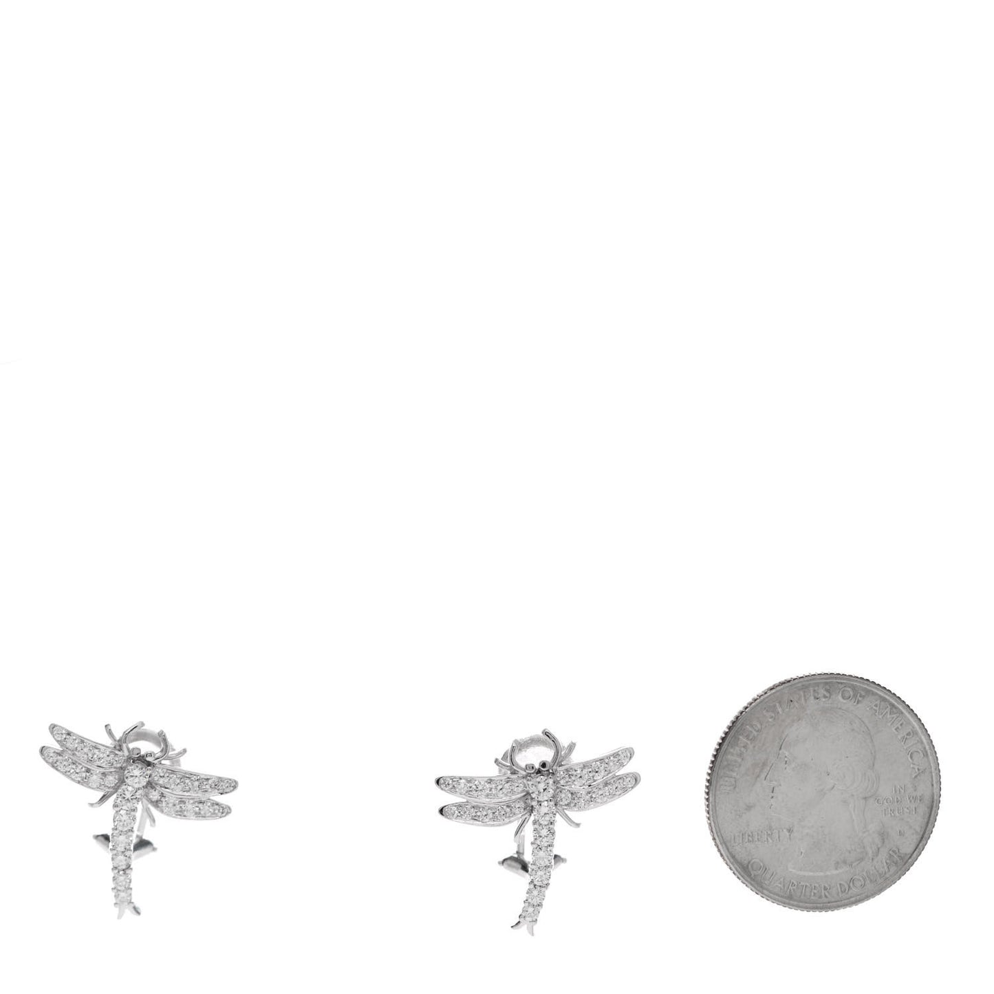 Platinum Diamond Dragonfly Earrings