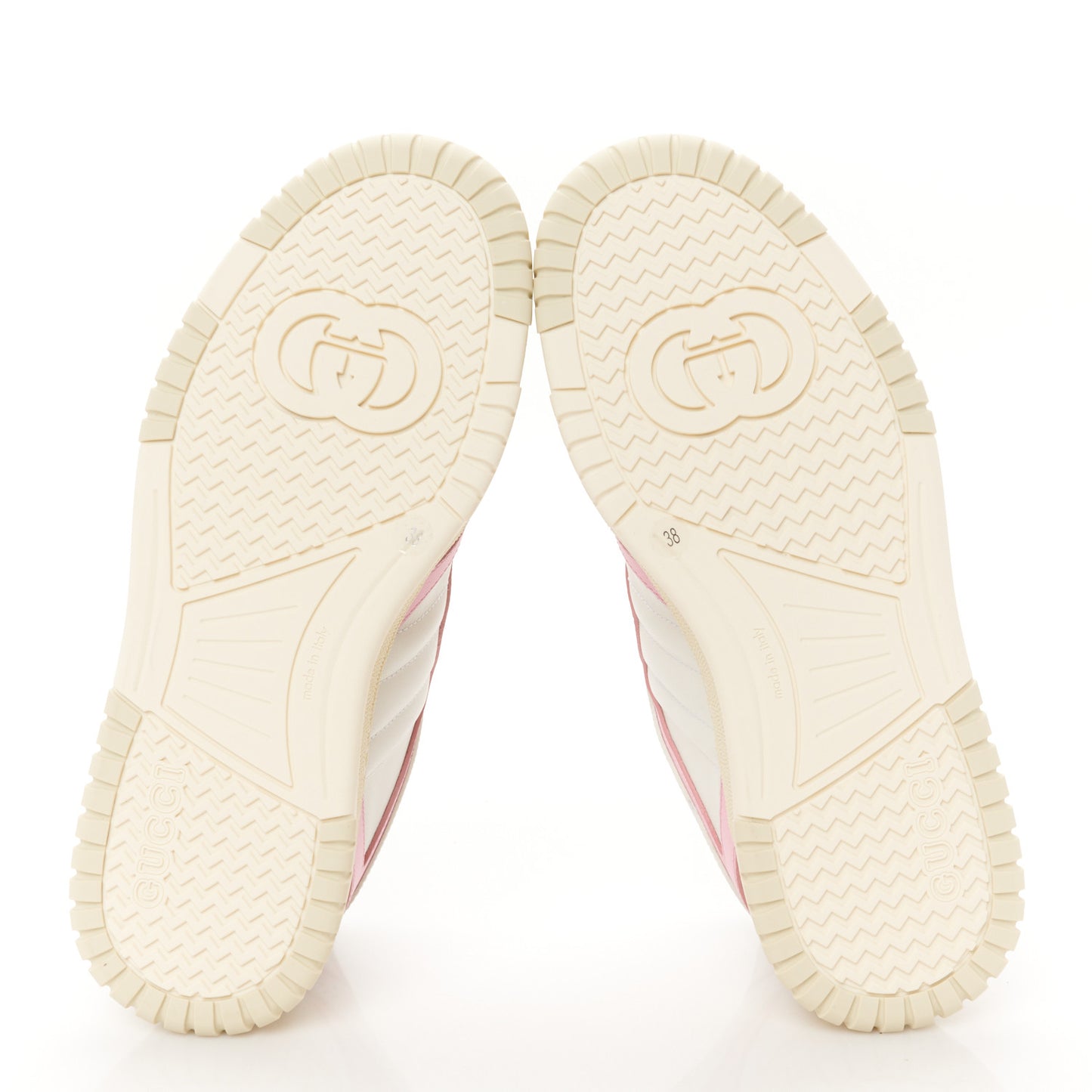 Calfskin Womens Re-Web Sneakers 38 White Pink