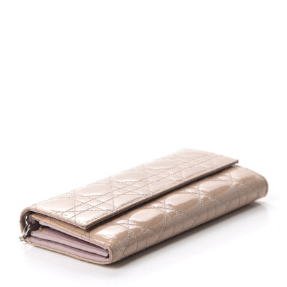 Christian Dior Patent Cannage Rendezvous Chain Wallet Beige 4 of 14