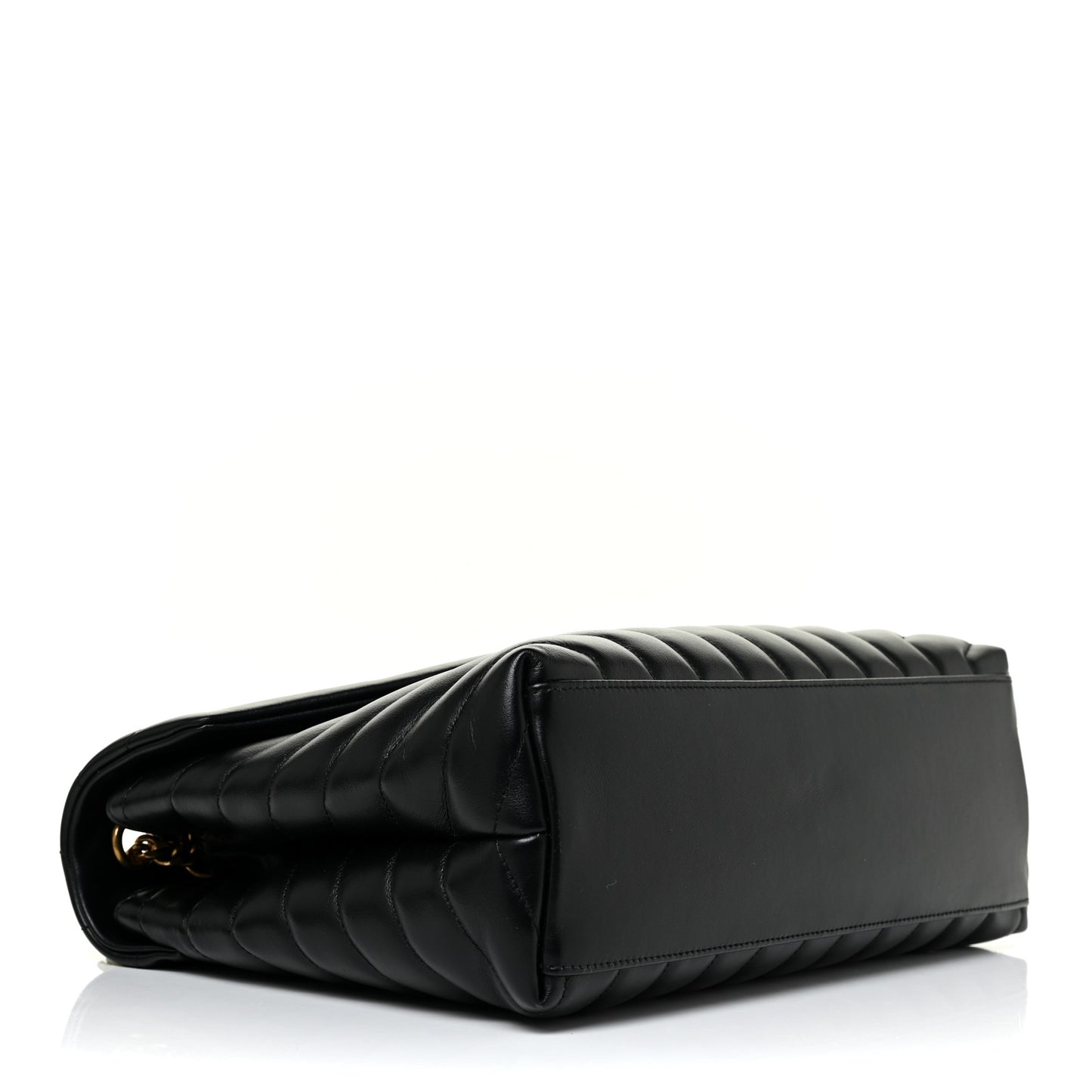 Calfskin Y Quilted Monogram Medium Loulou Chain Satchel Black