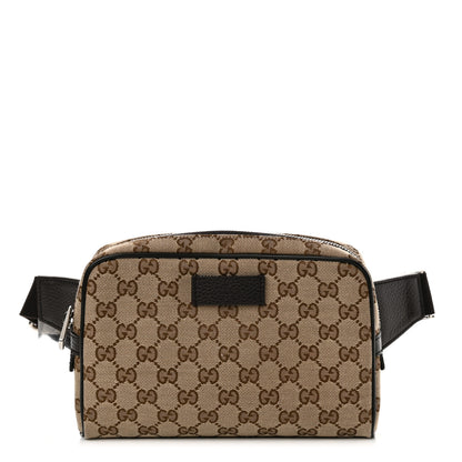 Gucci Monogram Dollar Calfskin Belt Bag Beige Ebony Testa di Moro Marrone Scuro 1 of 11