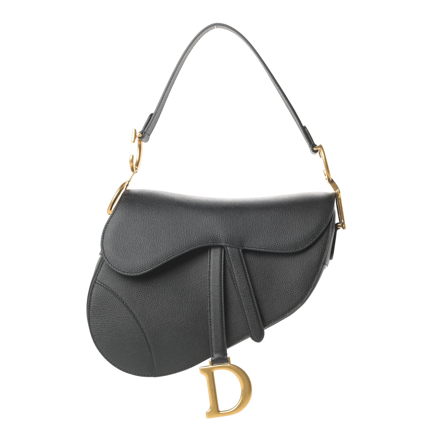 Christian Dior Grained Calfskin Saddle Bag Black 1 of 11