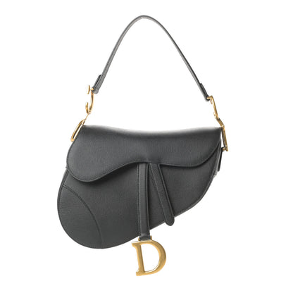 Christian Dior Grained Calfskin Saddle Bag Black 1 of 11