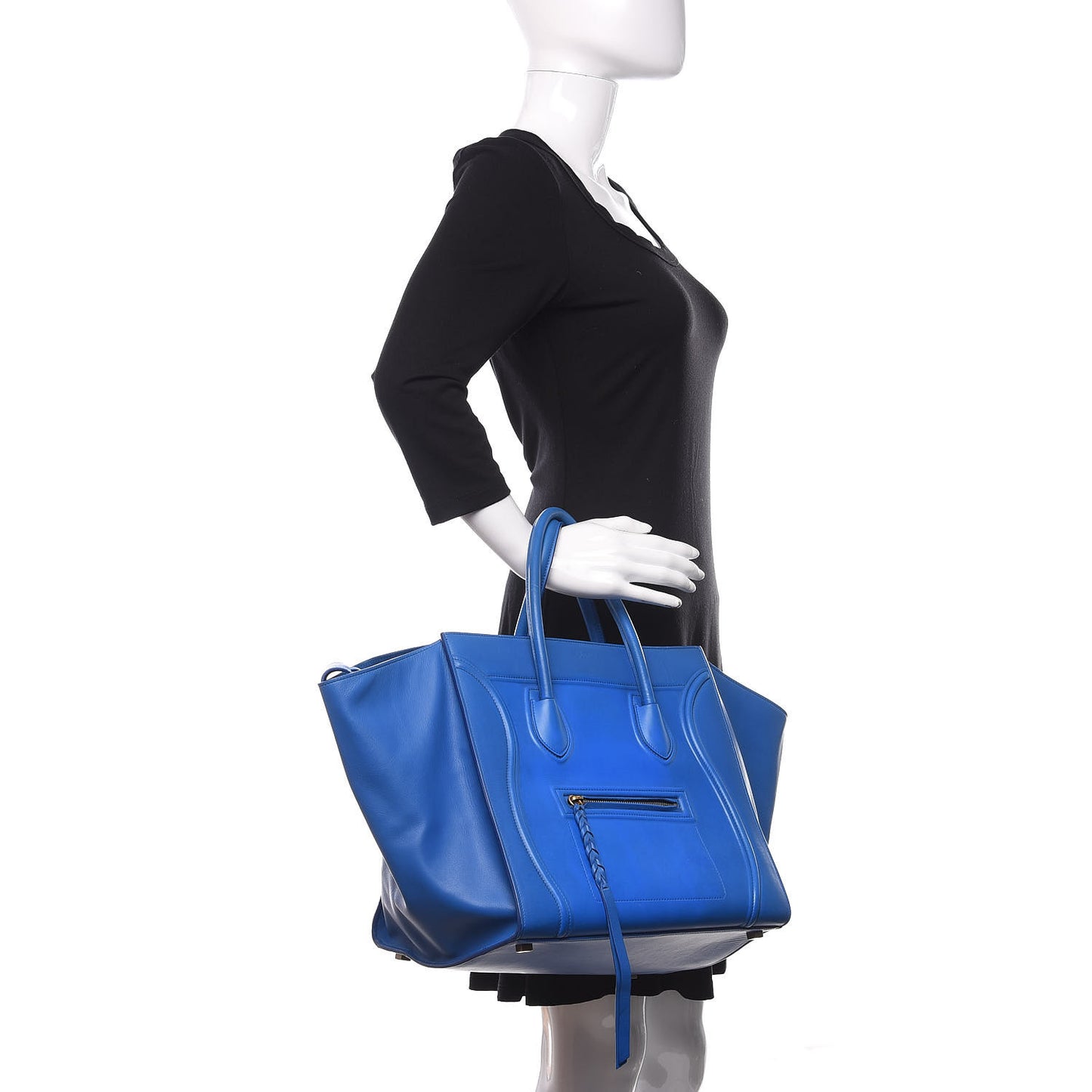 Smooth Calfskin Medium Phantom Luggage Electric Blue