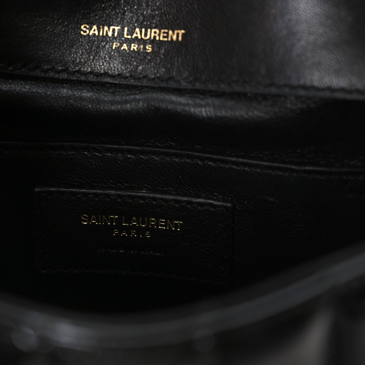 Patent Calfskin Matelasse Monogram Small Vicky Chain Bag Black