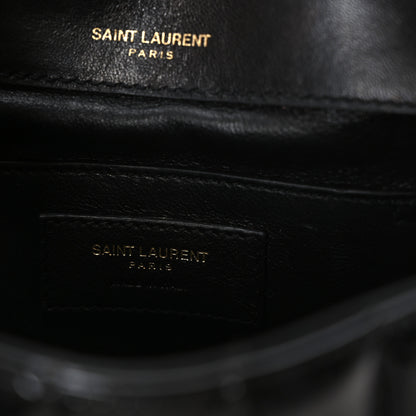 Saint Laurent Patent Calfskin Matelasse Monogram Small Vicky Chain Bag Black 6 of 11