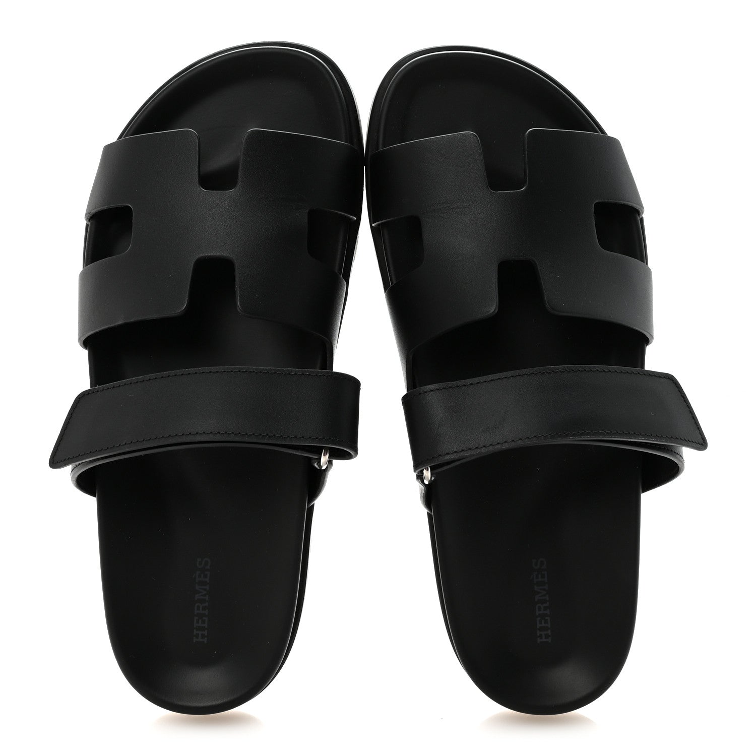 Hermes Calfskin Womens Chypre Sandals 40 Black 2 of 10