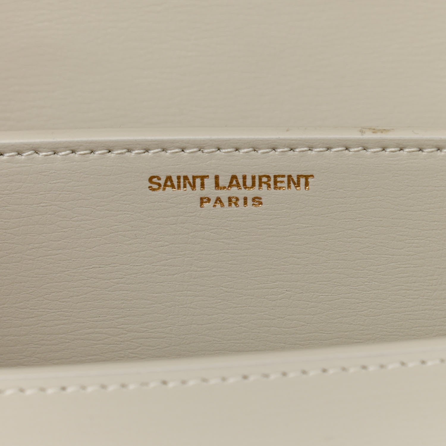 Saint Laurent Smooth Calfskin Medium Monogram Sunset Satchel Blanc Vintage 6 of 10