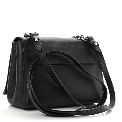 Louis Vuitton Calfskin Lockme II Chain Bag BB Black 3 of 9
