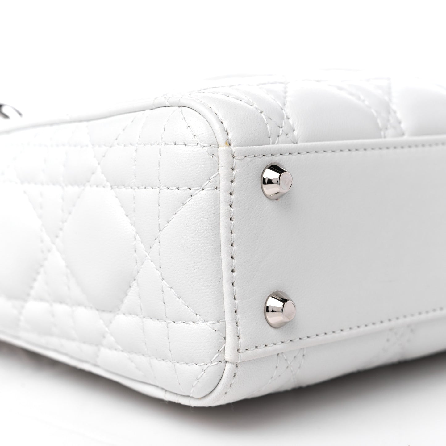 Lambskin Cannage Mini Lady Dior White