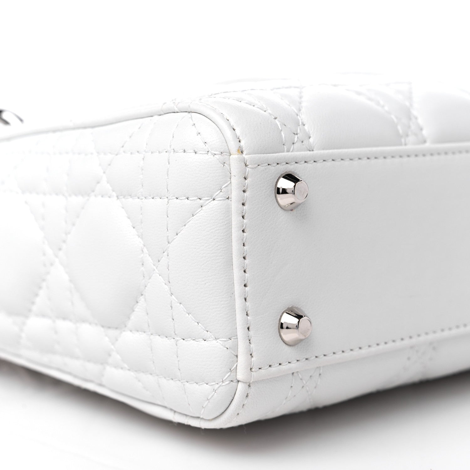 Christian Dior Lambskin Cannage Mini Lady Dior White 7 of 12