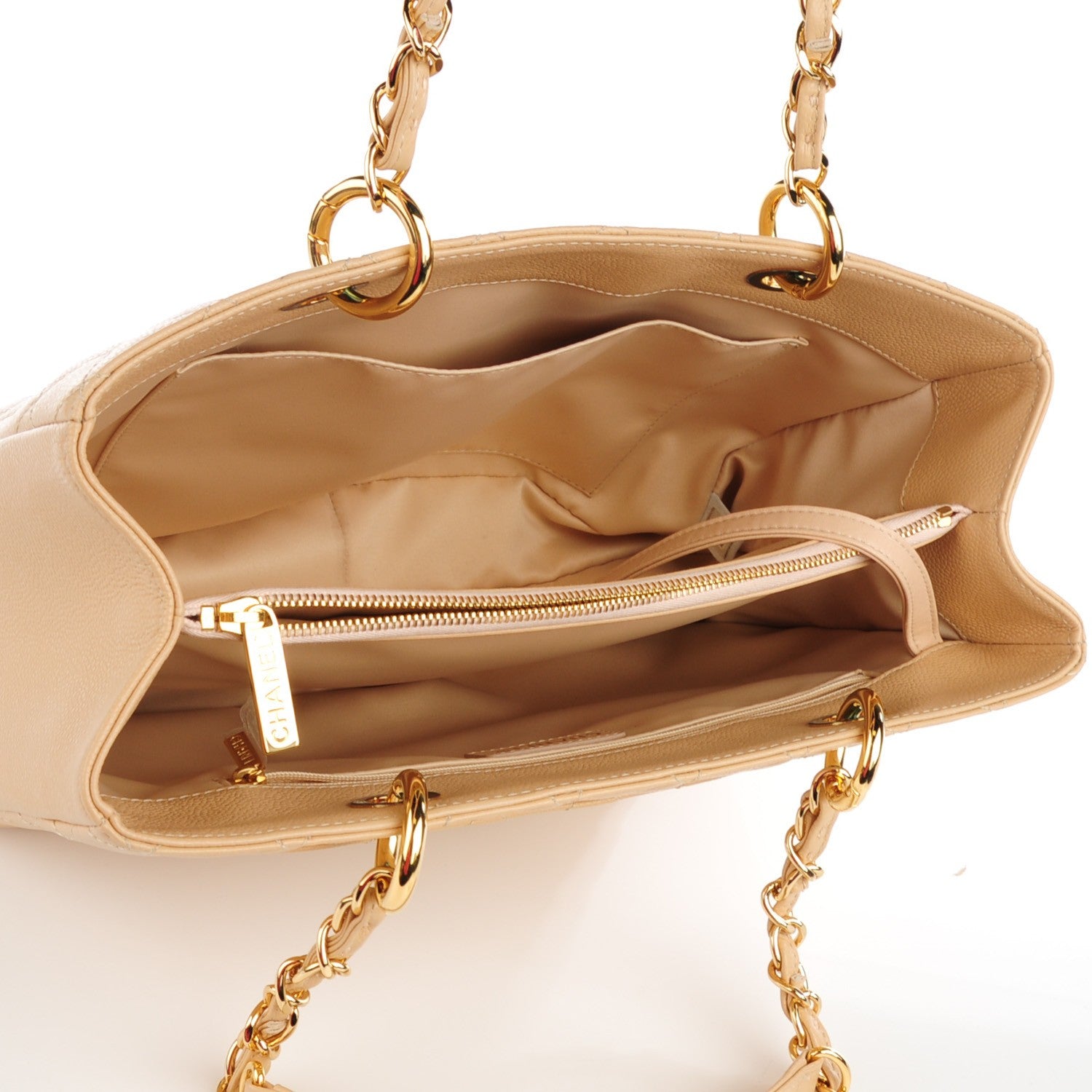 Chanel Caviar Quilted Grand Shopping Tote GST Beige Clair 5 of 7