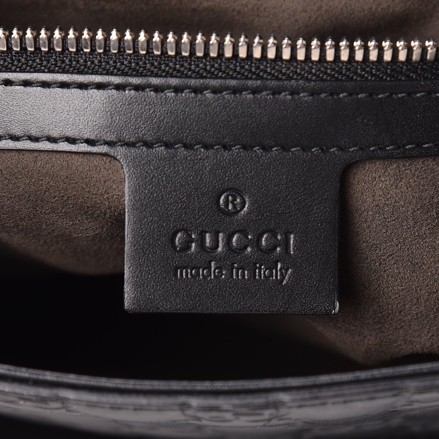 Gucci Guccissima Signature Single Buckle Flap Messenger Bag Black 8 of 14