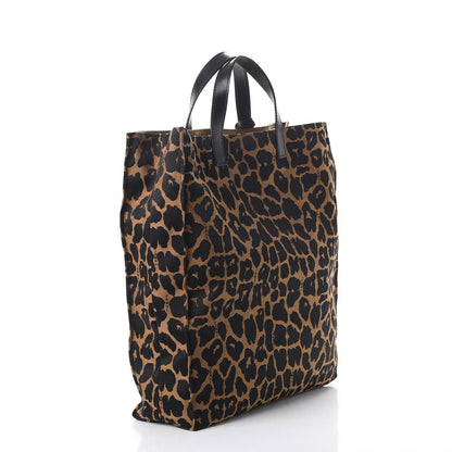 Fendi Jacquard Leopard Print Shopping Tote Brown 3 of 9